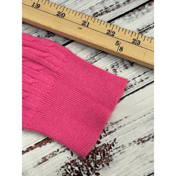 Lauren Ralph Lauren Women's Pink Cable Knit Boat Neck Pullover Sweater Size M - Picture 8 of 8
